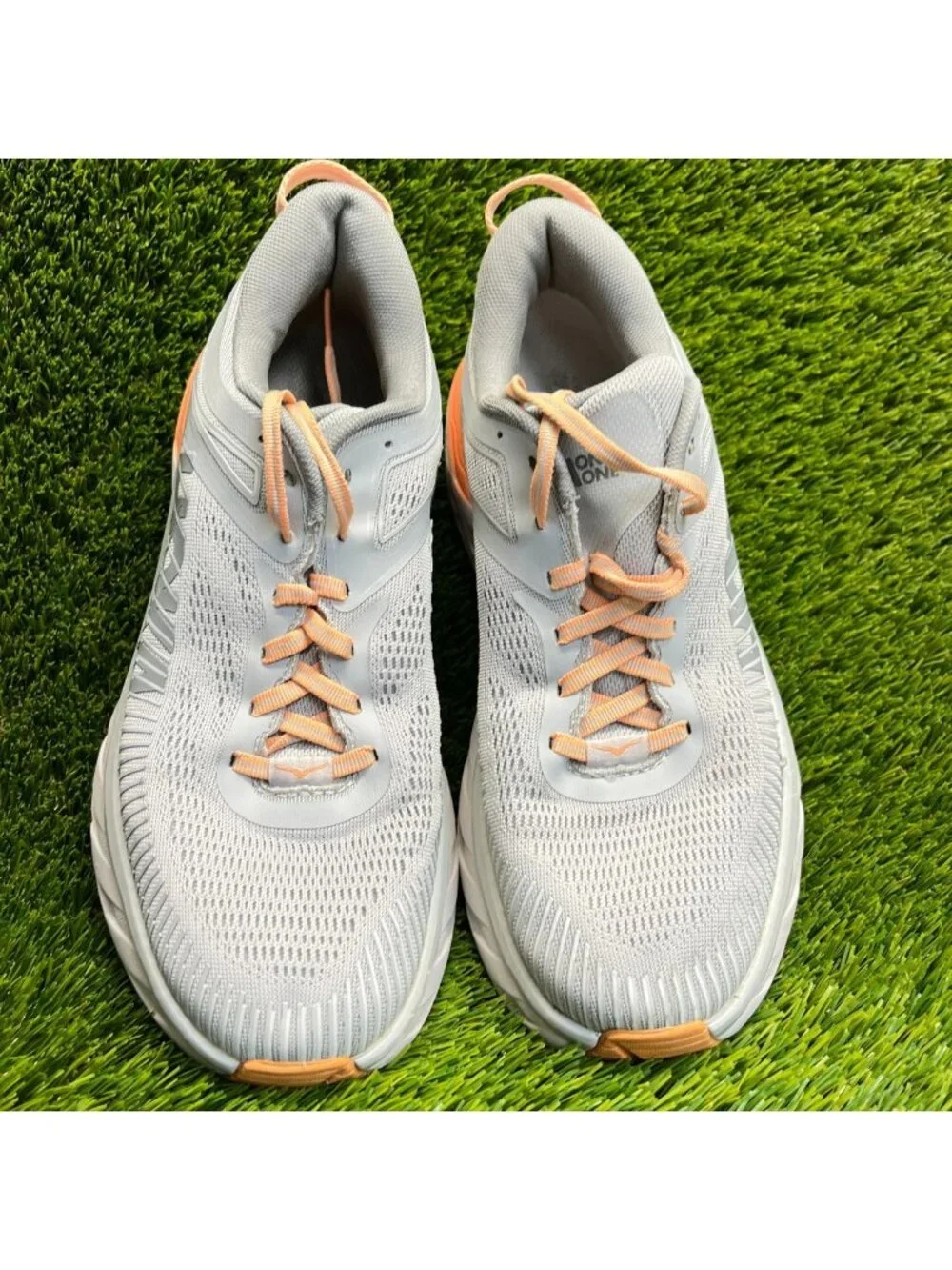 Hoka One One Bondi 7 Womens Size 9 Gray Athletic Running Walking Shoes Sneakers